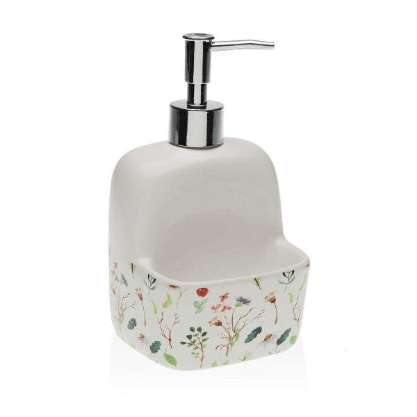 Dozownik do mydła Versa Sansa Ceramiczne Kwiaty 9,4 x 17,8 x 10,5 cm